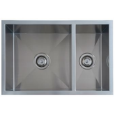 Uptown 250 1 & 1/2 Double Bowl Interchange Sink 674 X 450 X 250 - Radius Corner